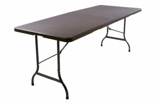 Ogrodowy stół składany z ratanowym wzorem - 180 x 75 cm - Stoły ogrodowe - miniaturka - grafika 1
