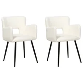 Krzesła - 2 krzesła do jadalni boucle kremowe SANILAC - miniaturka - grafika 1