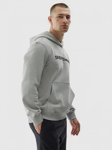 Męska bluza dresowa nierozpinana z kapturem 4F 4FWAW24TSWSM1259 - szara - Bluzy sportowe męskie - miniaturka - grafika 1
