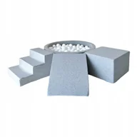 Suche baseny - Piankowy zestaw z basenem 30x90/200szt. piłek- jasnoszary - DOWOLNY MIX - miniaturka - grafika 1