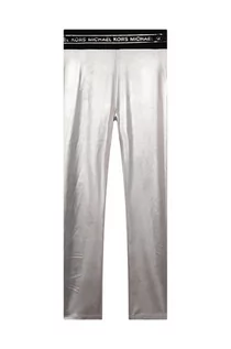 Spodnie i spodenki dla dziewczynek - Michael Kors legginsy dziecięce kolor srebrny z nadrukiem - grafika 1