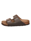 Klapki i japonki damskie - Birkenstock Skórzane klapki "Arizona" w kolorze khaki - miniaturka - grafika 1