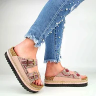 Klapki i japonki damskie - Evento 24SD21-7312 klapki damskie na platformie etniczne - miniaturka - grafika 1