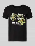 Koszulki i topy damskie - T-shirt o kroju regular fit z czystej bawełny - miniaturka - grafika 1