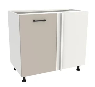 Szafka Dolna Narożna Presto 90-105X82 Cm Płyta Laminowana Biały/Kaszmir - Szafki kuchenne - miniaturka - grafika 1