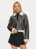 Kurtki damskie - ONLY Kurtka z imitacji skóry Betty 15322046 Szary Regular Fit - miniaturka - grafika 1