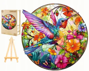 PUZZLE DREWNIANE KOLIBER WITRAŻ 300 ELEMENTÓW KOLIBER W DREWNIANYM PUDEŁKU - Puzzle - miniaturka - grafika 1