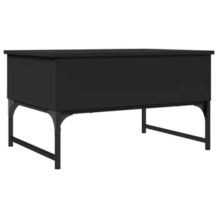 vidaXL Stolik kawowy czarny 70x50x40 cm materiał drewnopochodny i metal - Ławy i stoliki kawowe - miniaturka - grafika 1