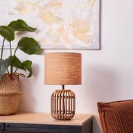Lampy stojące - Lampa stołowa Woodrow z bambusa klosz z tkaniny - miniaturka - grafika 1