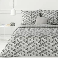 Pościel - Eurofirany Pościel bawełniana 220x200 Sara 28 Geometria szara - miniaturka - grafika 1