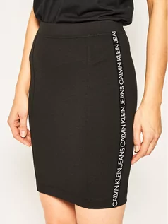 Spódnice - Calvin Klein Spódnica ołówkowa J20J213187 Czarny Slim Fit - grafika 1