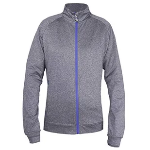 Island Green Damski golf damski kontrastowy pełny zamek elastyczny termiczny oddychający ultralekki top, szary marmur/lawenda, 16 - Koszulki i topy damskie - miniaturka - grafika 1