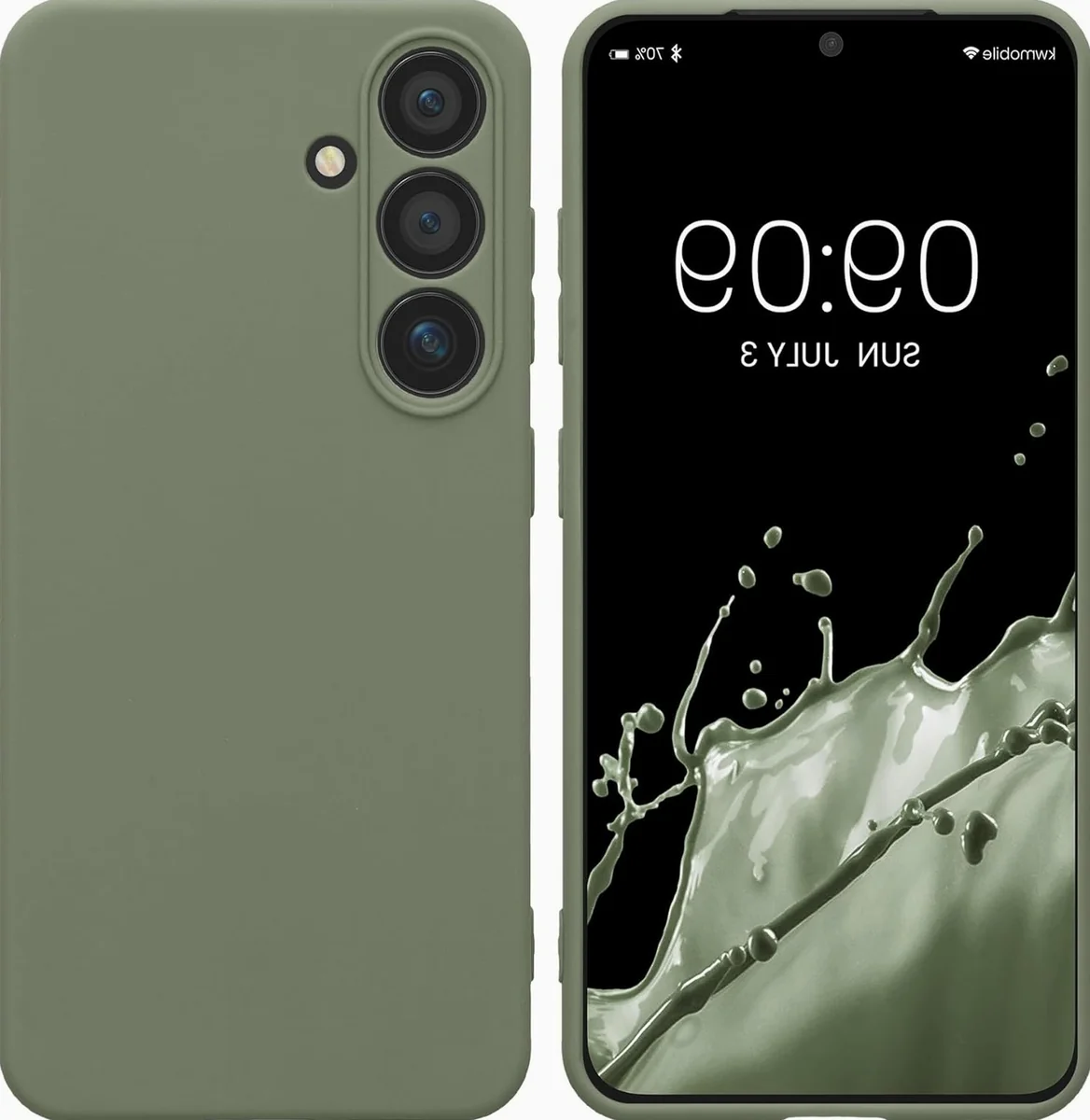 Etui na telefon szaro-zielone matowe giętkie elastyczne smukłe tpu