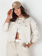 Kurtki damskie - Kurtka damska jeansowa oversize MOLI jasnobeżowa Dstreet TY4133-L/XL - miniaturka - grafika 1