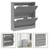 Szafki na buty - The Living Store Szafka na buty szara Sonoma 80x21x87,5 cm Materiał drewnopochodny - miniaturka - grafika 1