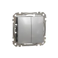 Wyłączniki światła i elektryczne - Łącznik świecznikowy Schneider Sedna Design SDD113105 srebrne aluminium Design &amp; Elements - miniaturka - grafika 1