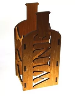 Stojak na wino na 3 butelki TADAR, brązowy - Pozostałe akcesoria barmańskie - miniaturka - grafika 1