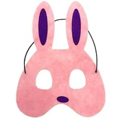 Dodatki do strojów karnawałowych - GoDan Maska, Królik, różowa, rozmiar uniwersalny - miniaturka - grafika 1