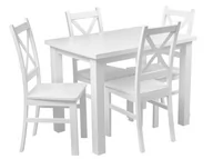Stoły z krzesłami - Stół z 4 krzesłami biały do kuchni jadalni Z057 - miniaturka - grafika 1