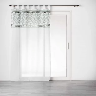 Firanka na szelkach MILAGREEN, woal, wzór tropikalny, 140 x 240 cm - Firany - miniaturka - grafika 1