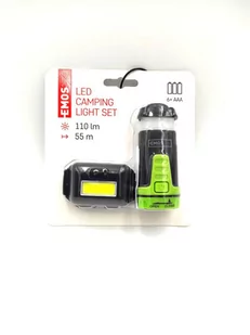 Zestaw: Latarka czołowa LED COB + Mini lampa kempingowa LED - Latarki - miniaturka - grafika 1