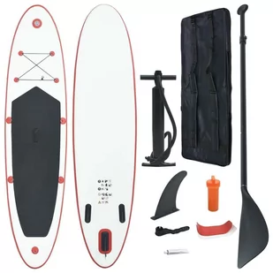 vidaXL Deska SUP z wiosłem czerwono-biała 390 x 81 x 10 cm 92203 - Deski SUP i akcesoria - miniaturka - grafika 1