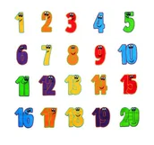 Maty edukacyjne - Zestaw edukacyjny Liczby 20 szt. AKSON - miniaturka - grafika 1