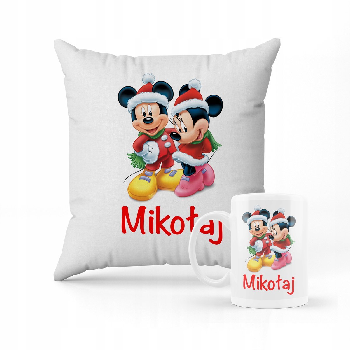 ZESTAW PODUSZKA + KUBEK Z Nadrukiem Prezent Myszka Miki Minnie Mouse