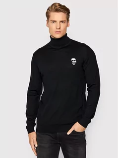 Swetry męskie - Lagerfeld KARL Golf 655014 512399 Czarny Regular Fit - grafika 1