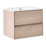 Szafki łazienkowe - Szafka łazienkowa wisząca z umywalką VITA 60 cm Jasnobrązowy B669699 - miniaturka - grafika 1