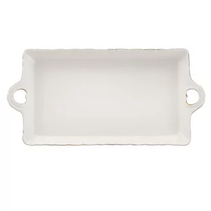 Półmisek/Talerz 30x15cm CLARA Gold Ivory VILLA ITALIA - Miski i półmiski - miniaturka - grafika 1