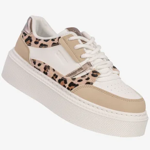 Sneakersy Damskie BIG STAR Buty Sportowe Półbuty Na Platformie Białe/Beżowe SS274357 Biały 38 - Sneakersy damskie - miniaturka - grafika 1
