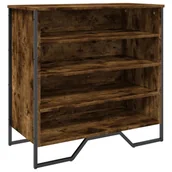 Szafki na buty - vidaXL Stojak na buty dąb wędzony 80x38x78 cm materiał drewnopochodny - miniaturka - grafika 1