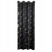 Zasłony - Zasłona welurowa 140x250 czarna szampan na przelotkach Eurofirany - miniaturka - grafika 1