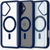 Etui i futerały do telefonów - Etui do Apple iPhone 16 Do Magsafe, Przezroczyste, Granatowe Szkło 9H - miniaturka - grafika 1
