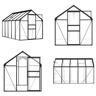 vidaXL Szklarnia aluminiowa antracyt 5,89 m² - Szklarnia - Szklarnie - Szklarnie - Szklarnie - Szklarnie ogrodowe - miniaturka - grafika 1
