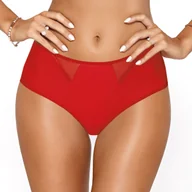 Majtki damskie - Figi Damskie z Wysokim Stanem Klasyczne Komfortowe z Mikrofibry Czerwone XXL - miniaturka - grafika 1