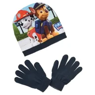 Czapki i chusty sportowe męskie - Komplet czapka rękawiczki Paw Patrol zimowy granatowy - miniaturka - grafika 1