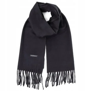 Ciepły i miękki szalik męski SZA-39 gładki czarny - Apaszki i szaliki męskie - miniaturka - grafika 1