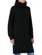 Swetry damskie - Vila Damski sweter VICILIA z okrągłym dekoltem L/S Knit Tunic/SU-NOOS, czarny, XS, czarny, XS - miniaturka - grafika 1