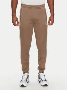 Puma Spodnie dresowe T7 Always On 629588 Brązowy Regular Fit - Spodnie sportowe męskie - miniaturka - grafika 1