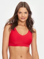 Bielizna sportowa damska - Chantelle Biustonosz top Soft Stretch C16A10 Czerwony - miniaturka - grafika 1