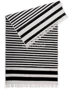 Dywany - Dywan dekoracyjny boho tkany vintage 120x160 pasy biały czarny - miniaturka - grafika 1