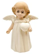Figurki dekoracyjne - Figurka Aniołek porcelanowy 9,5cm - biały 2525A - miniaturka - grafika 1