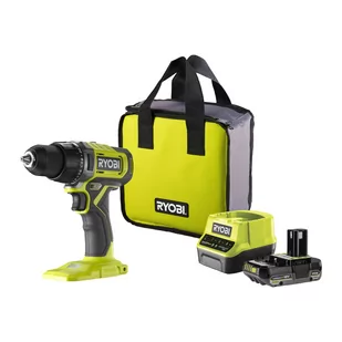 Ryobi Wiertarko-wkrętarka  18V ONE+ w zestawie z akumulatorem  2.0 Ah z ładowarką i torbą | RDD18-1C20S - Wiertarko-wkrętarki akumulatorowe - miniaturka - grafika 1