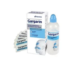 Farmina sp. z o.o. Gargarin ZATOKI Zestaw podstawowy do płukania nosa i zatok 16 saszetek butelka 240 ml 9085729 - Witaminy i minerały - miniaturka - grafika 1