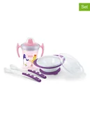 Sztućce dla dzieci - NUK 4-częściowy zestaw w kolorze fioletowo-jasnoróżowym - miniaturka - grafika 1