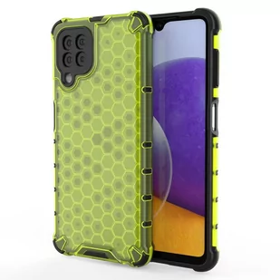 Honeycomb etui pancerny pokrowiec z żelową ramką Samsung Galaxy A22 4G zielony - Etui i futerały do telefonów - miniaturka - grafika 1