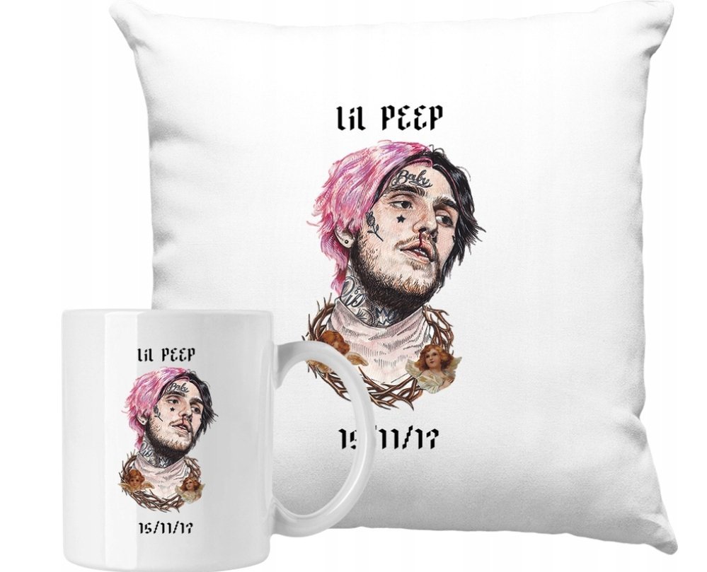 ZESTAW PODUSZKA + KUBEK Lil Peep Pomysł Na Prezent + IMIĘ #2