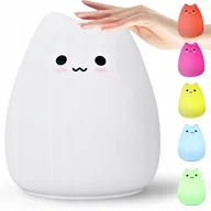 Lampy stojące - Lampka Nocna Dla Dzieci Led Rgb Kot Dotyk Silikon - miniaturka - grafika 1